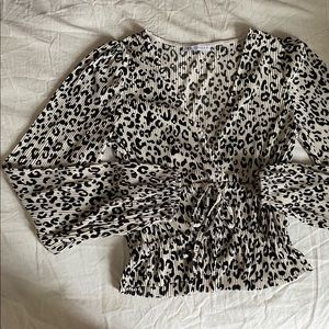 Zara black & white printed top
